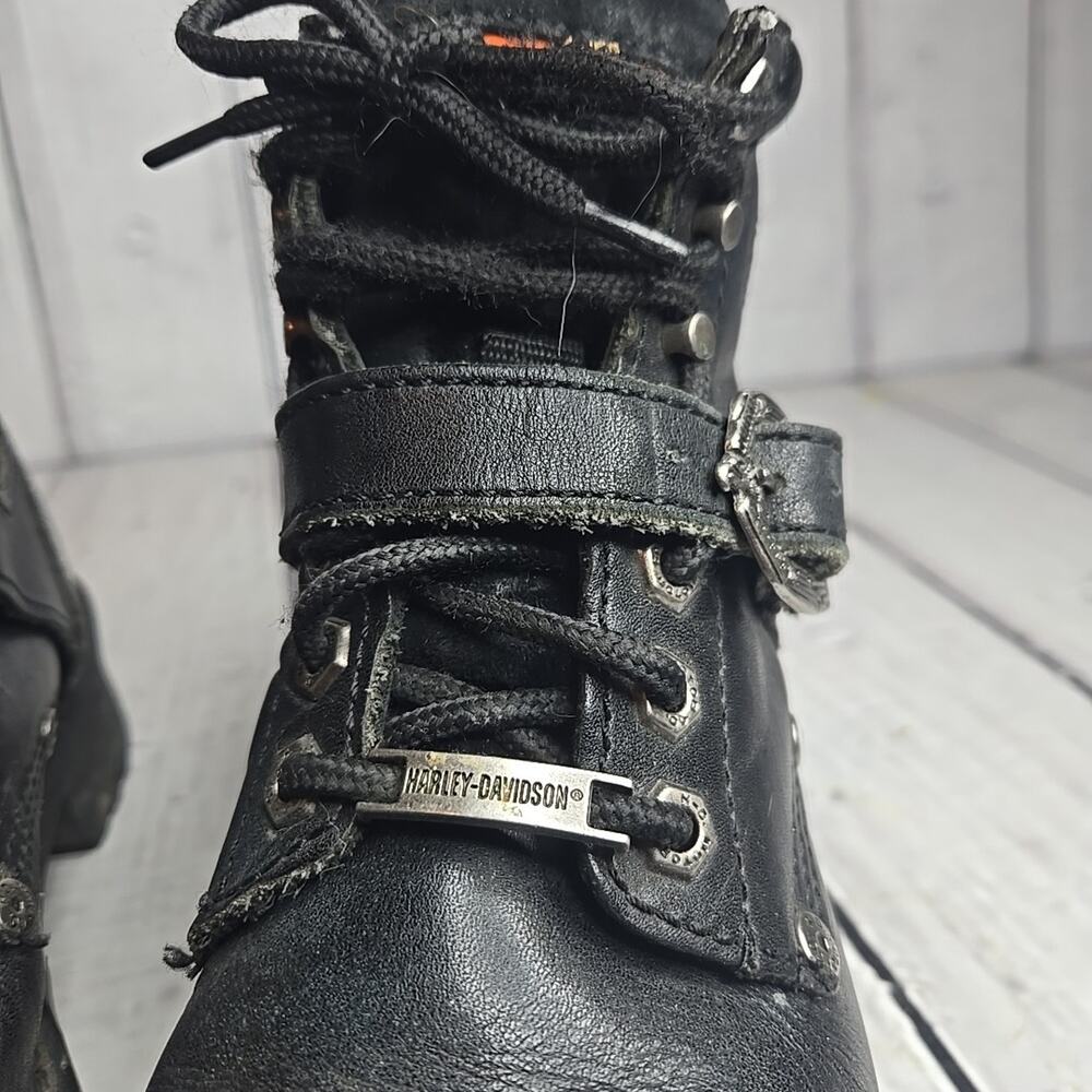 Harley Davidson Faded Glory Boots Women's Size 8.5 Black Leather Buckle 81024 - Picture 4 of 14
